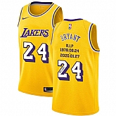 Lakers 24 Kobe Bryant Yellow R.I.P Signature Swingman Jerseys Dyin,baseball caps,new era cap wholesale,wholesale hats